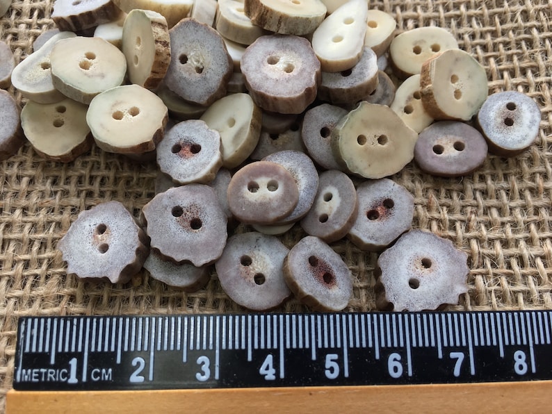 Woodland Country Crafting Bulk Lot Natural Deer Antler Crafting Supply Bone Buttons Sewing 50 Mini Antler Buttons Knitting