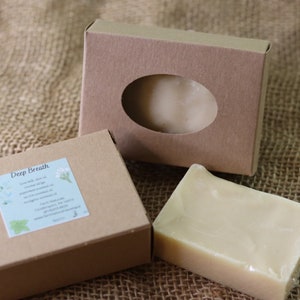 Goat Milk Soap, Deep Breath, Natural Essential Oils, Eucalyptus, Tea Tree, Peppermint, Palm Free Soap