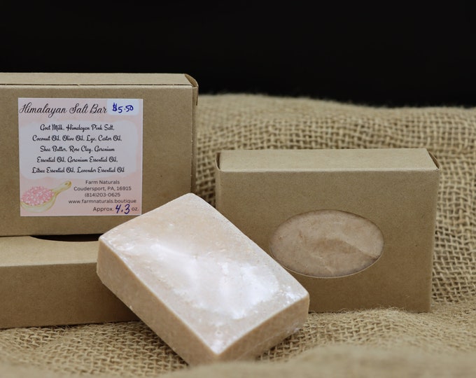 Himalayan Pink Salt Goat Milk Soap, Rose Clay Facial Bar