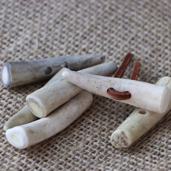thumbnail image 2 of Deer/Elk Antler Tips – Pack Of 10 (3-3.5 Inch) Clean Toggles For Crafters 2 of 4