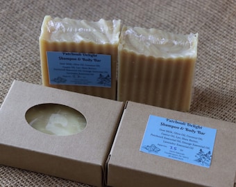 Goat Milk Shampoo & Body Bar, Patchouli Delight, W/Essential Oils, No Artificial Dyes or Fragrances