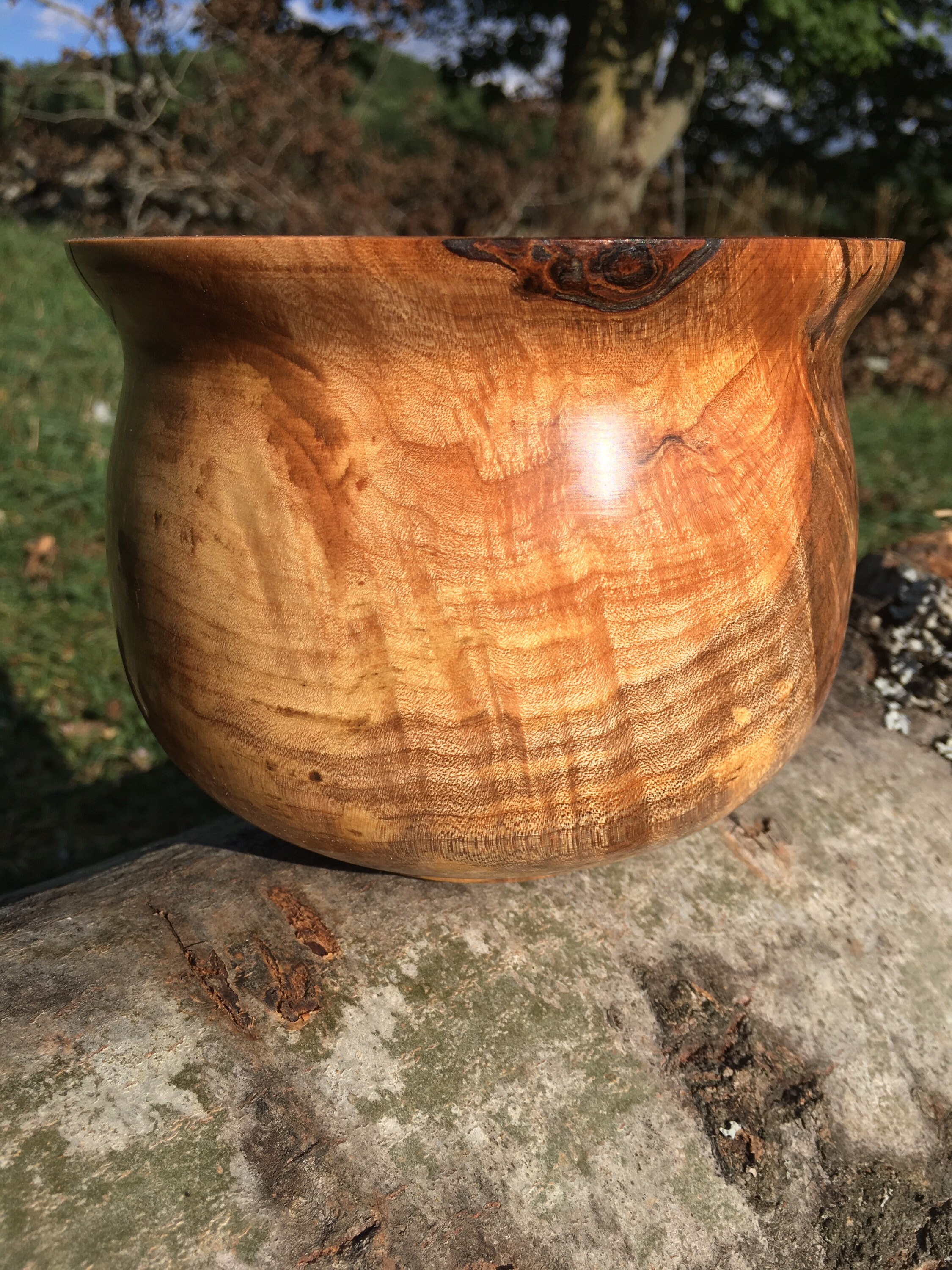 Wood Bowl Soft Maple Burl Wood Lathe Turned Decorative Etsy