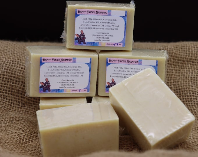 Goat Milk Dog Shampoo, Happy Pooch, With Ground Oats & Essential Oils, Gentle, No Artificial Dyes or Fragrances