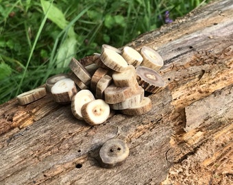 Bulk Lot, 500 Natural Deer Antler Buttons, Woodland Style Country Crafting, Wholesale Button Lot, Eco-Friendly Crafting Supply, Rustic Craft