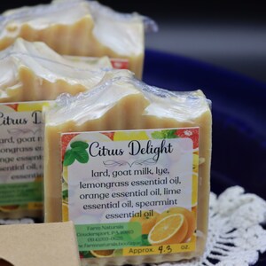 Jabón de leche de cabra, de temporada, delicia cítrica
