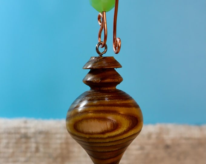 Sumac Wood Christmas Ornament With Hand Hammered Copper Hook