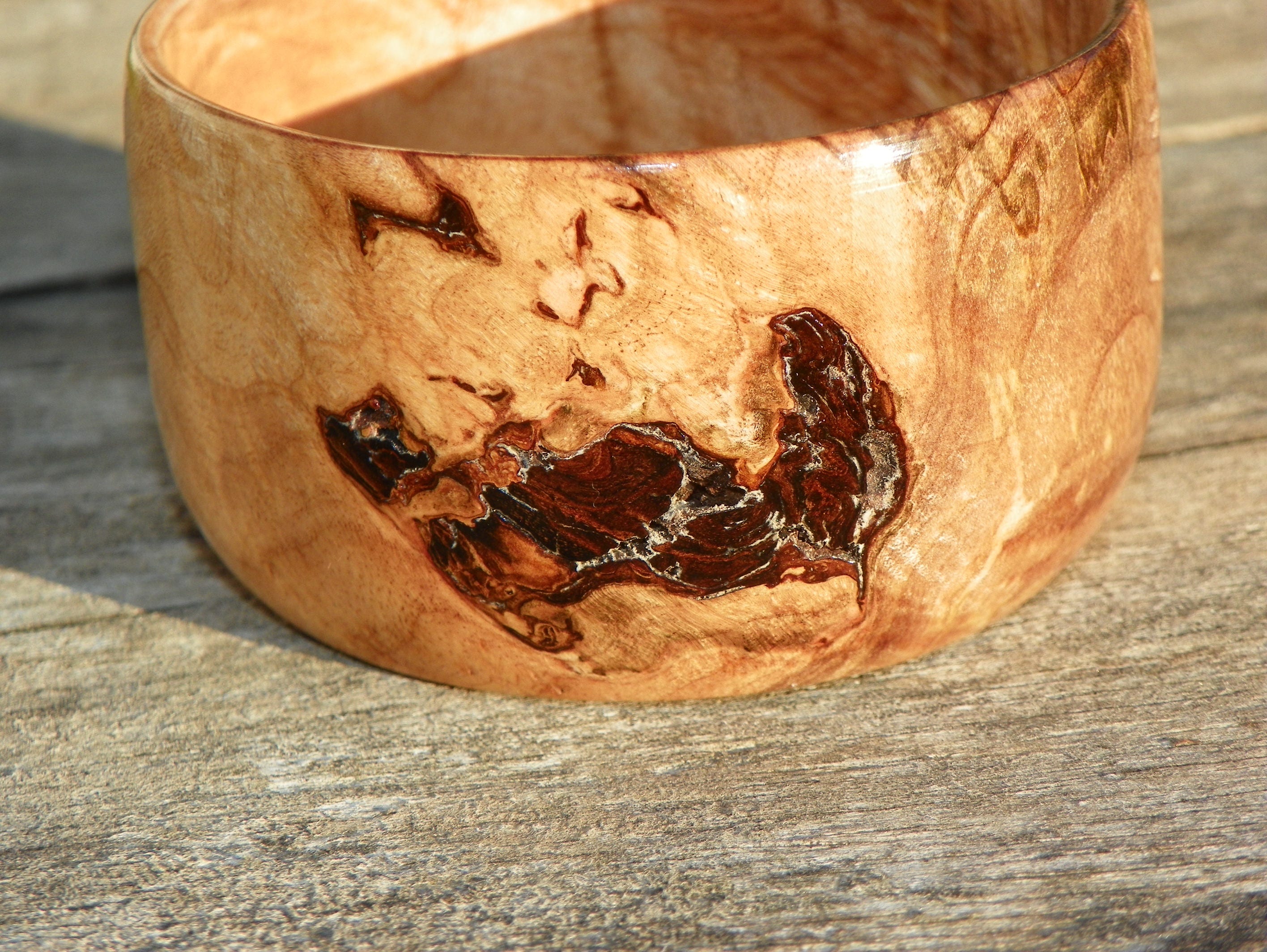 Soft Maple Burl Wood Trinket Cup, Desk Organizer, Bead Holder