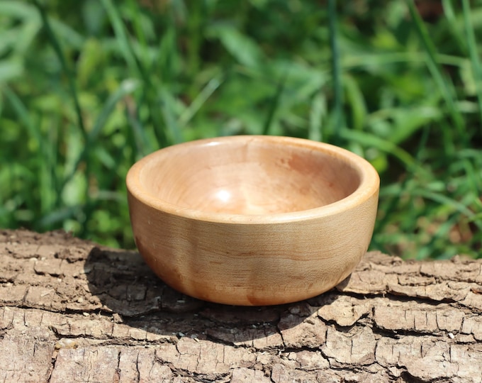 Hand Turned Maple Wood Bead Bowl