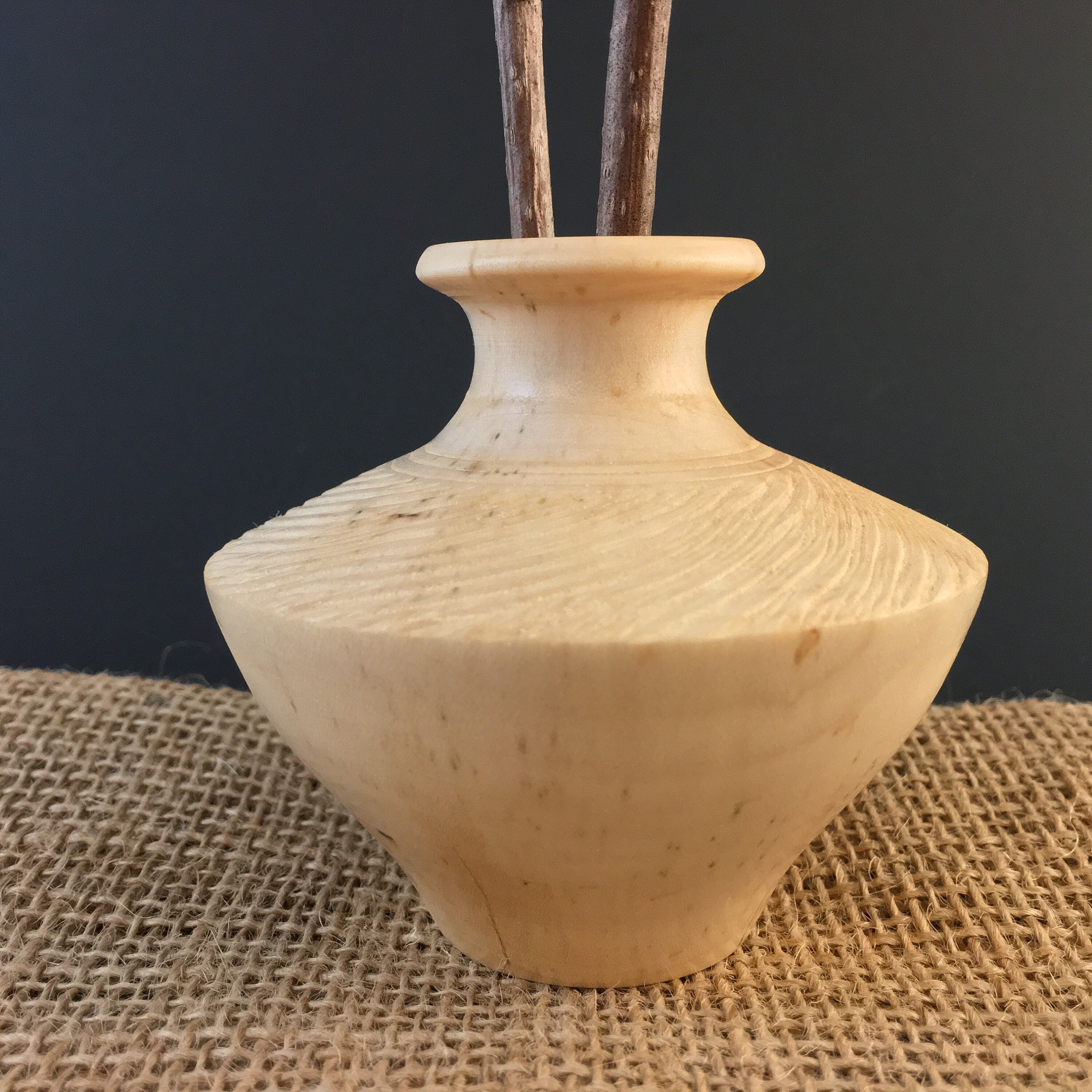 Twig Pot Eastern Ironwood Vase Handmade Lathe Turned Wooden Etsy