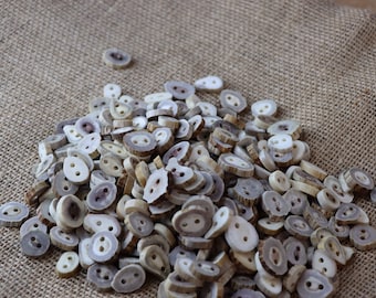 Natural Deer Antler Buttons: Large Thread Hole, Rustic Style (2 ct.)