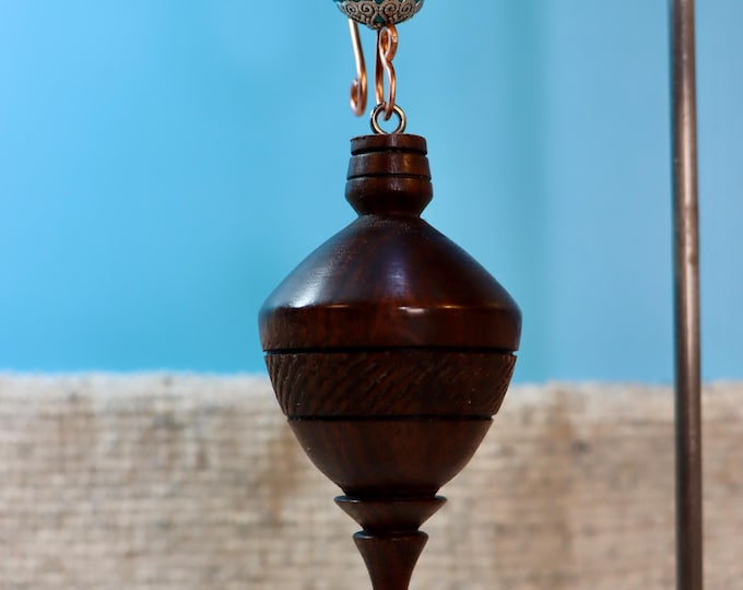 Black Walnut Christmas Ornament W/Hand Hammered Copper Hook