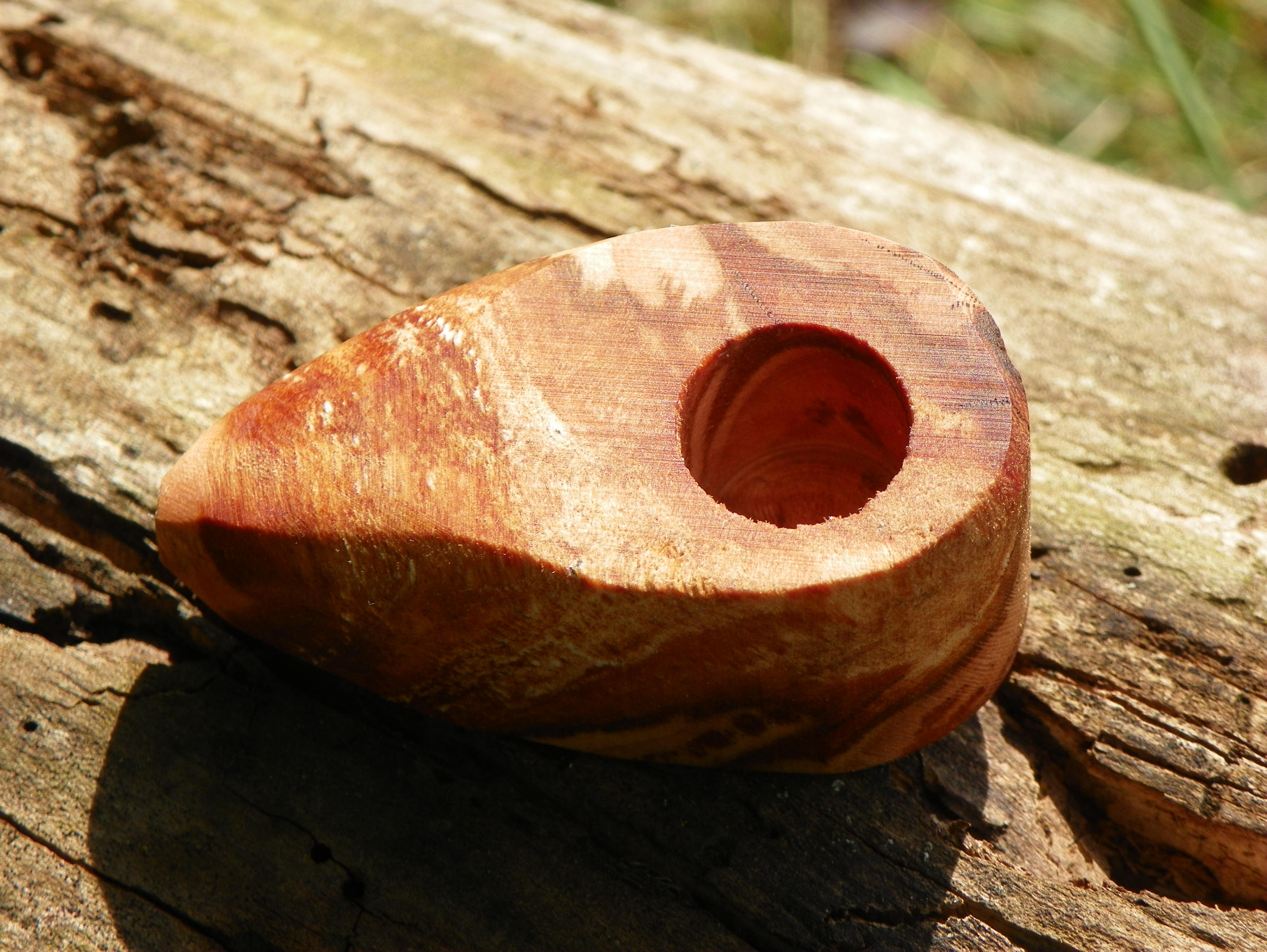Cherry Burl Wood Tobacco Pocket Pipe, Travel Pipe, Wood Tobacco Pipe