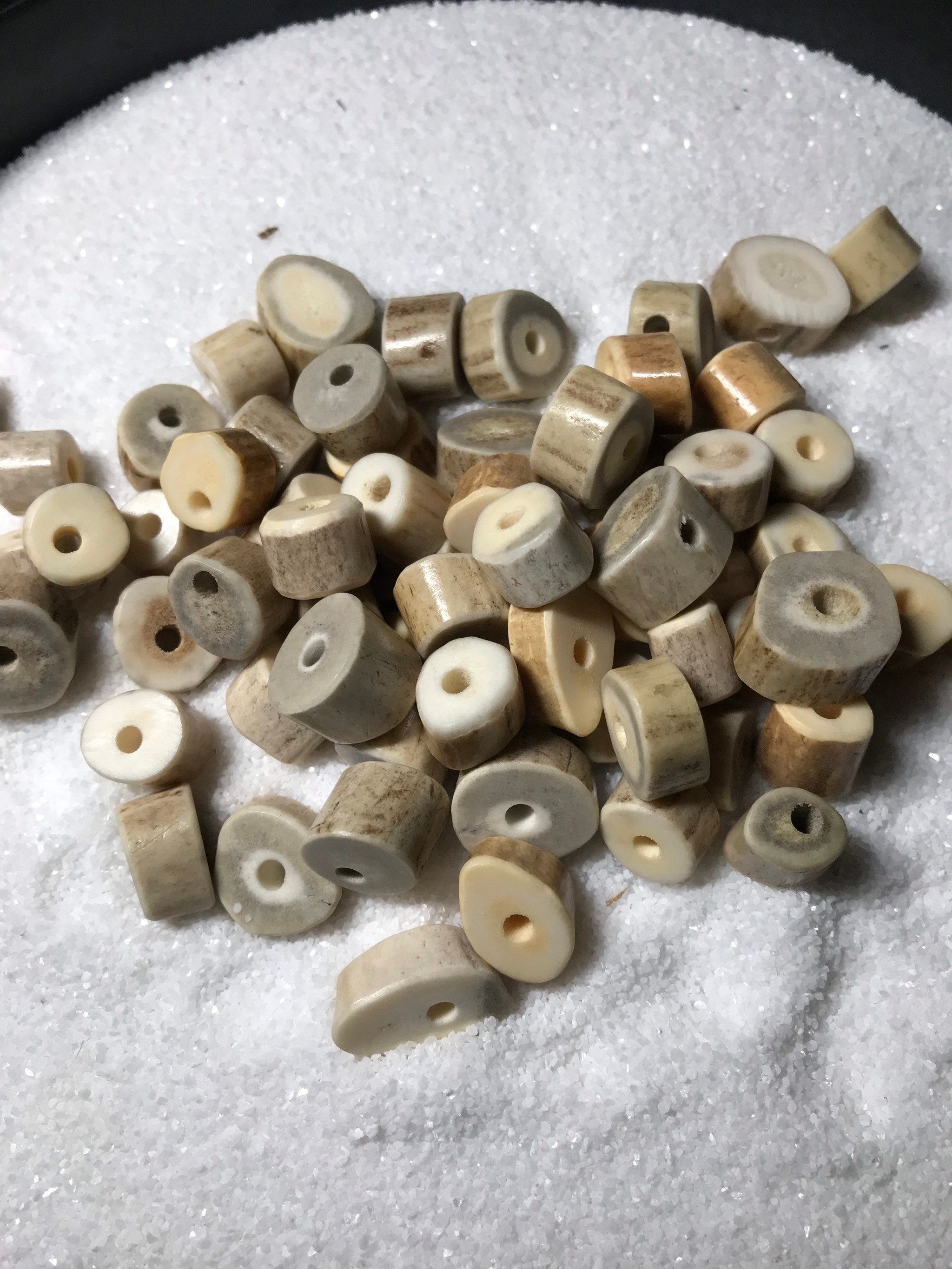 Antler Beads, 2 Ct. Natural Deer Antler Beads, Bone Beads, Woodland