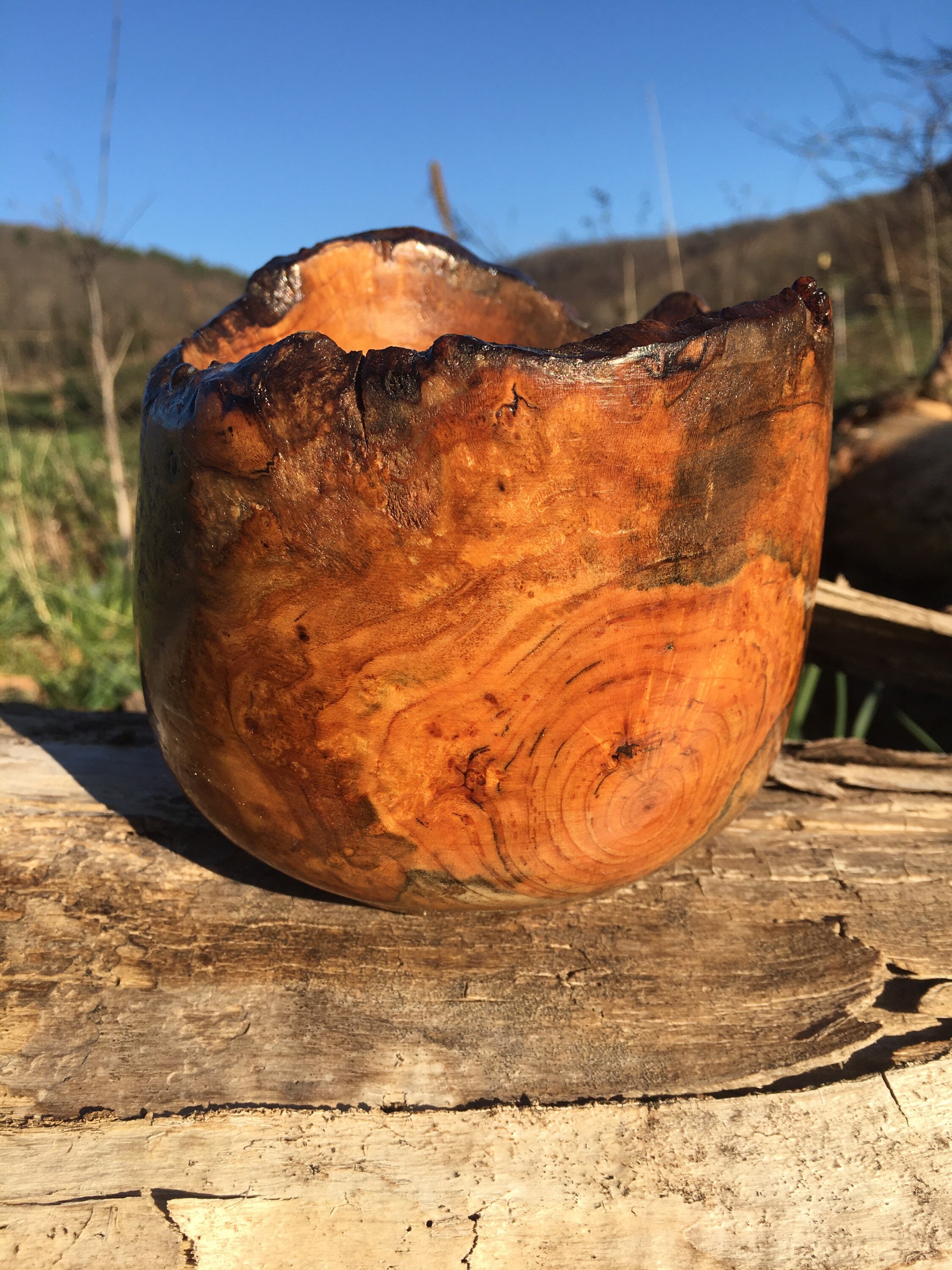 Maple Burl Bowl, Lathe Turned, Natural Edge, Decorative Wood Bowl