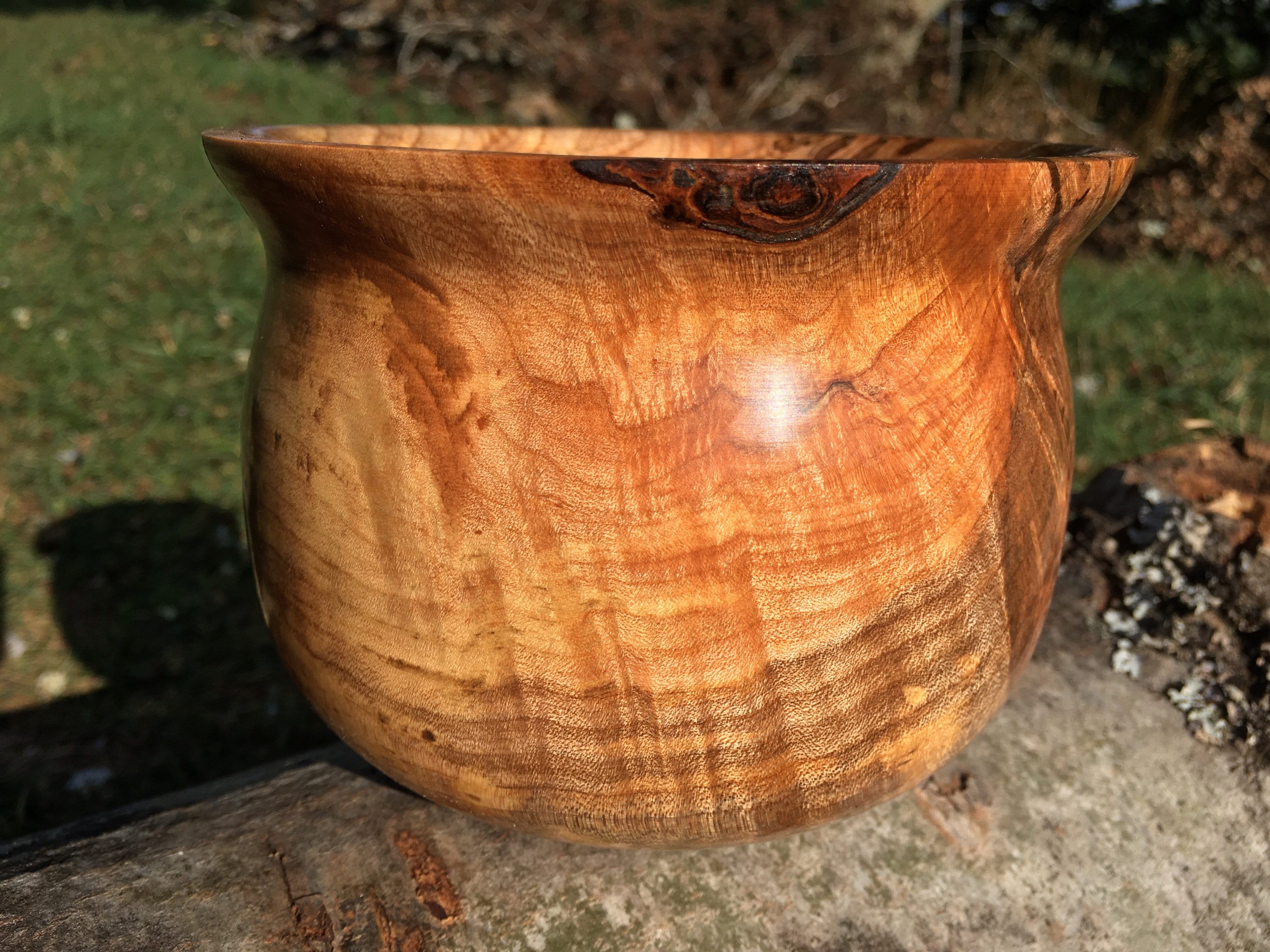 Wood Bowl Soft Maple Burl Wood Lathe Turned Decorative Etsy