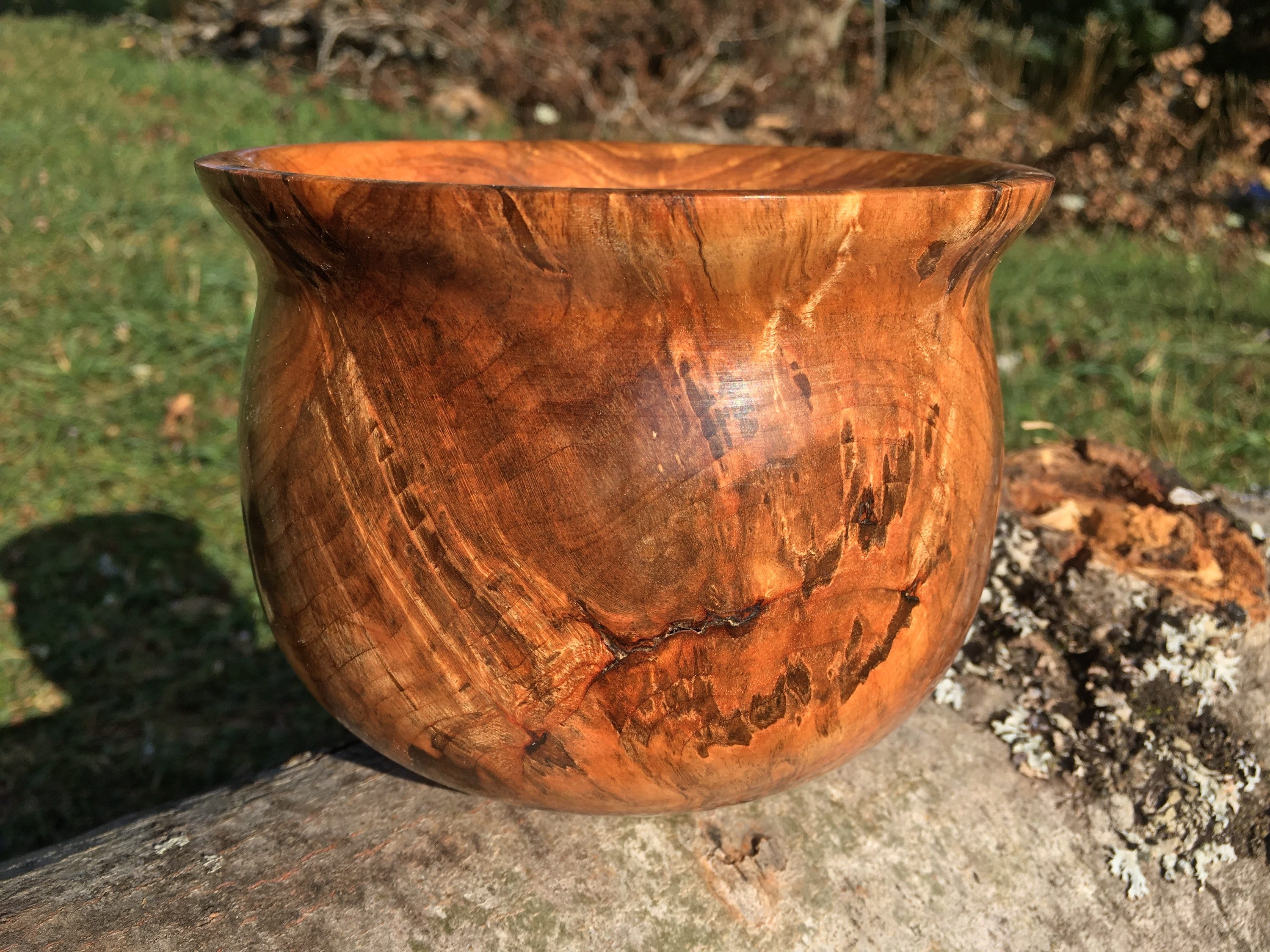 Wood Bowl Soft Maple Burl Wood Lathe Turned Decorative Etsy