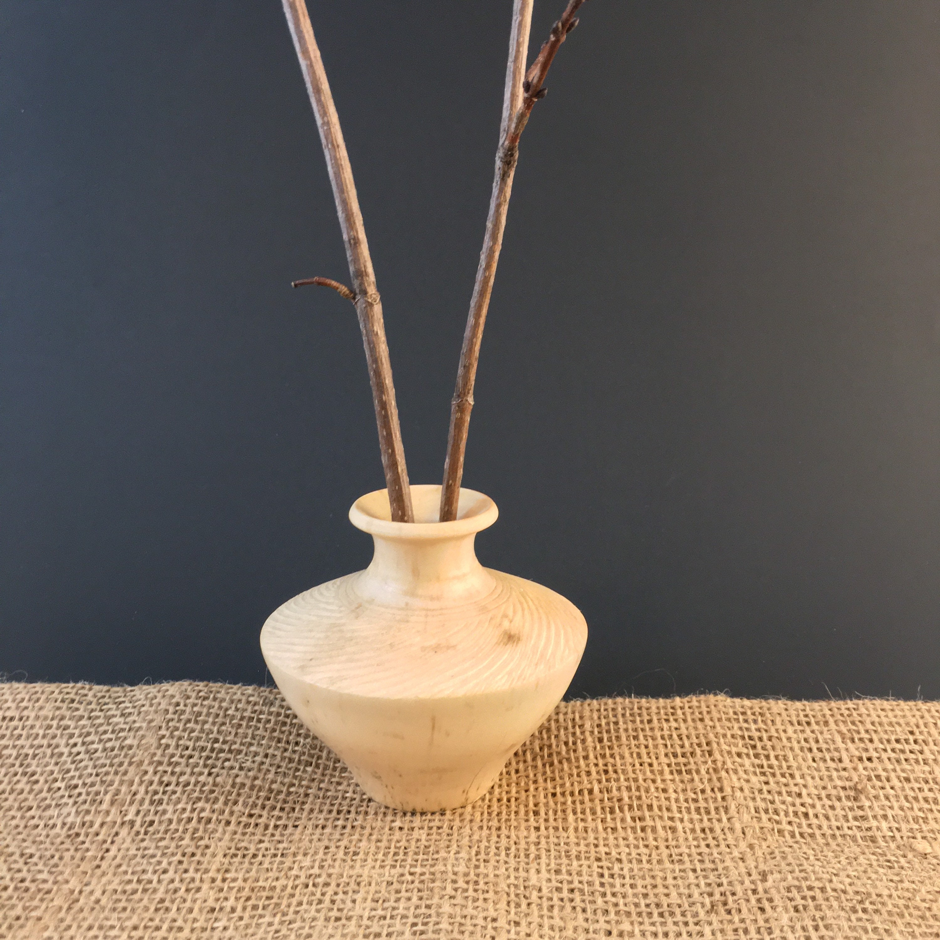 Twig Pot Eastern Ironwood Vase Handmade Lathe Turned Wooden Etsy