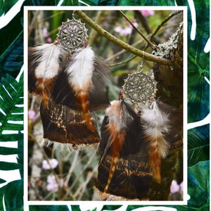 Natural feathers earrings Earrings natural feathers turkey hens