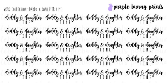 Papa Und Tochter Zeit Wort Sammlung Sticker Etsy