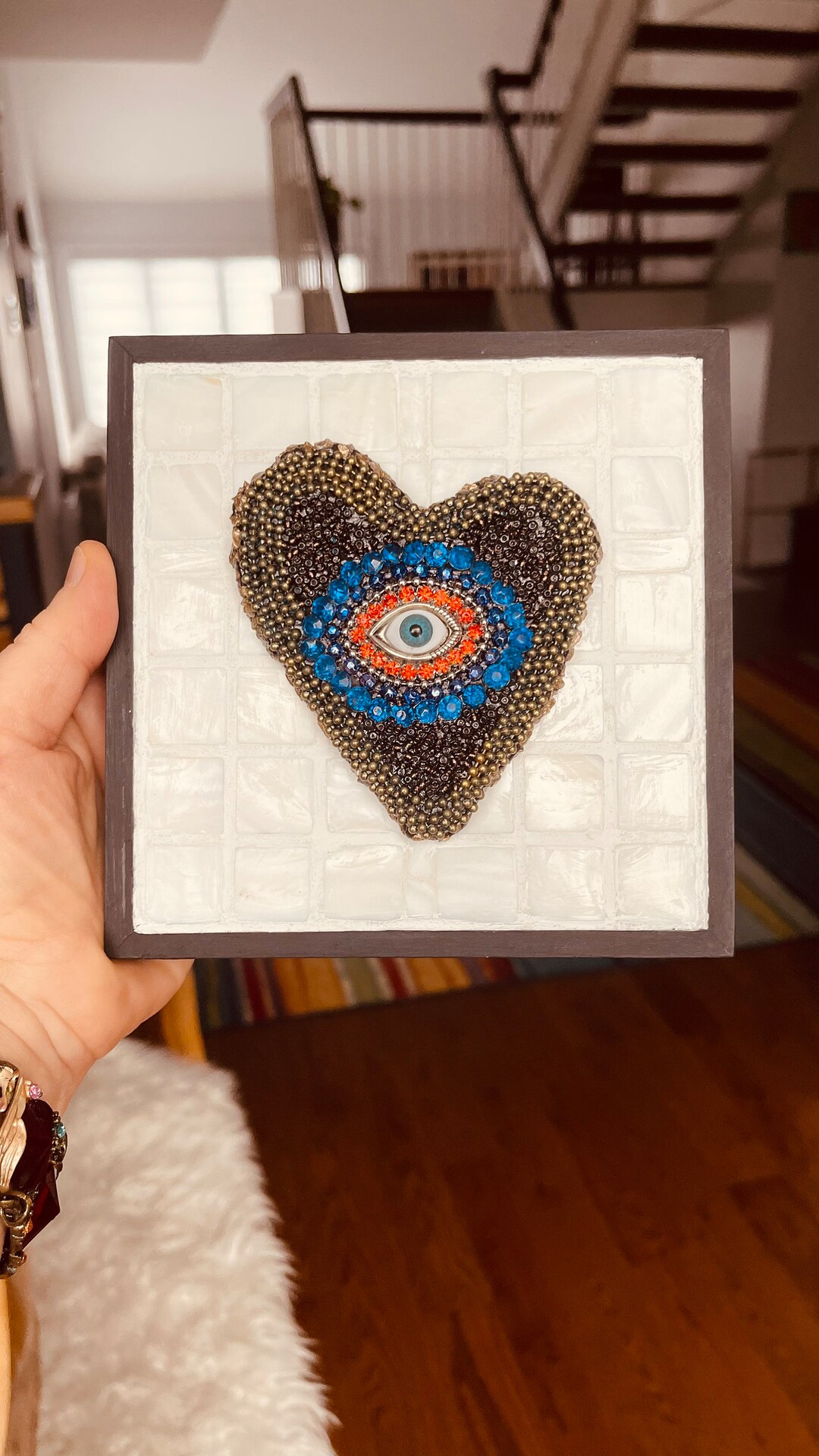 Evil Eye Mosaic Wall Decor Evil Eye Love Heart Etsy