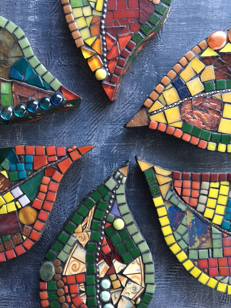 Mosaic leaf Etsy