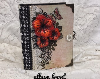 Luxurious Interactive Handmade Mini-Album featuring  Poppies