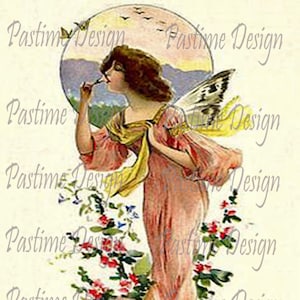 Vintage Fairy clip art, Fairy Digital, Fairy image, Fairy graphic, Fairy Jpeg, Png,Fairy Illustration,instant download,vintage fairy image