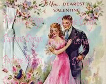 Vintage Valentine,Instant download,Vintage 1940s Couple,vintage Ephemera,Printable love image,vintage download,digital Valentine image