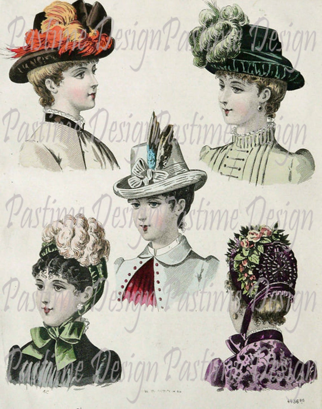 Vintage 1800s Ladies Hat Fashion,instant Download,vintage Victorian