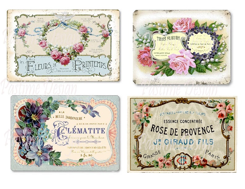 vintage french soap labelsdigital collage sheetdigital etsy