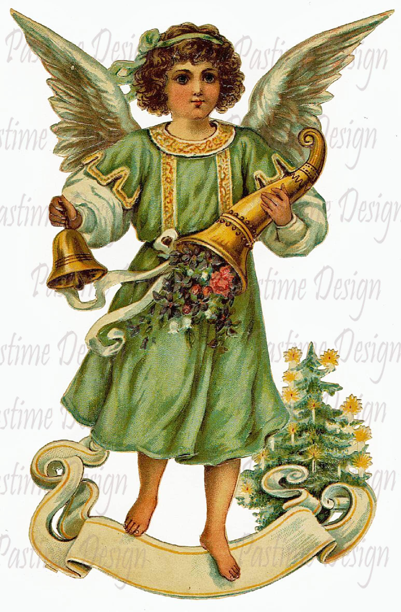 Vintage Christmas Angel, Angel Clip Art, Angel Image, Vintage Image