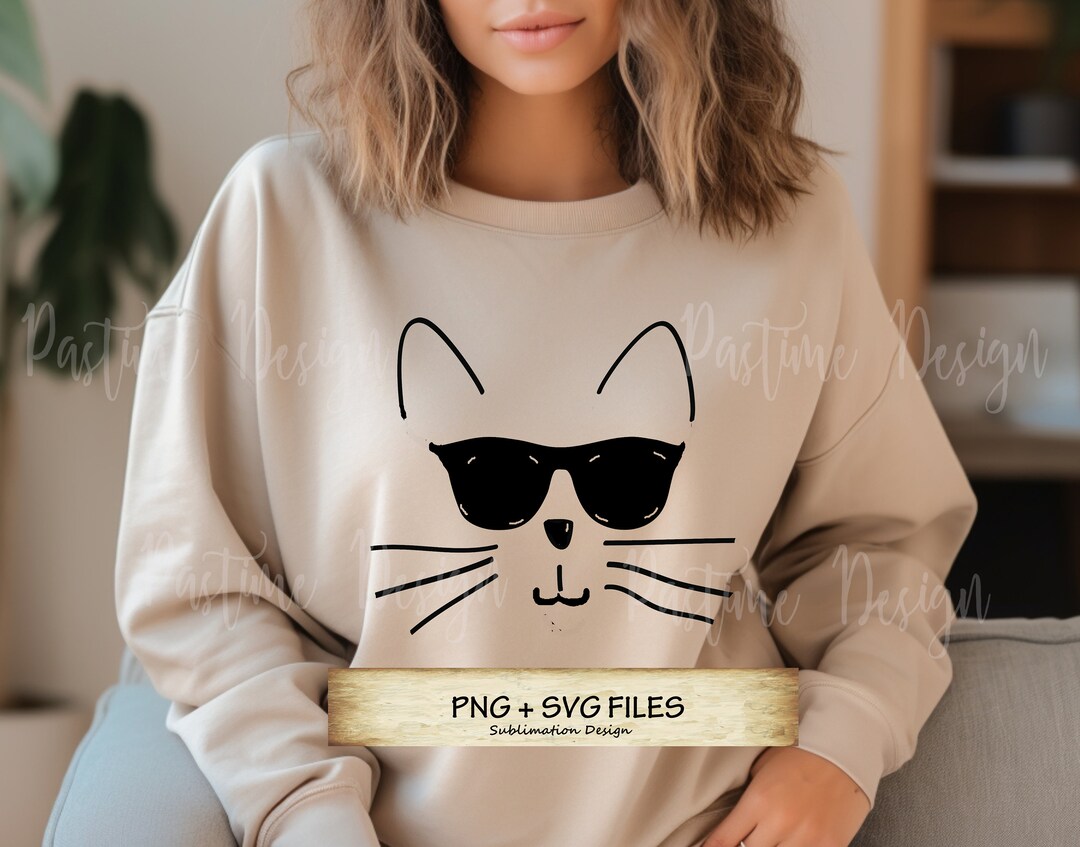 Cool Cat Png, Cat in Shades Png, Cat Face Svg, Cat Image, Animal Png ...