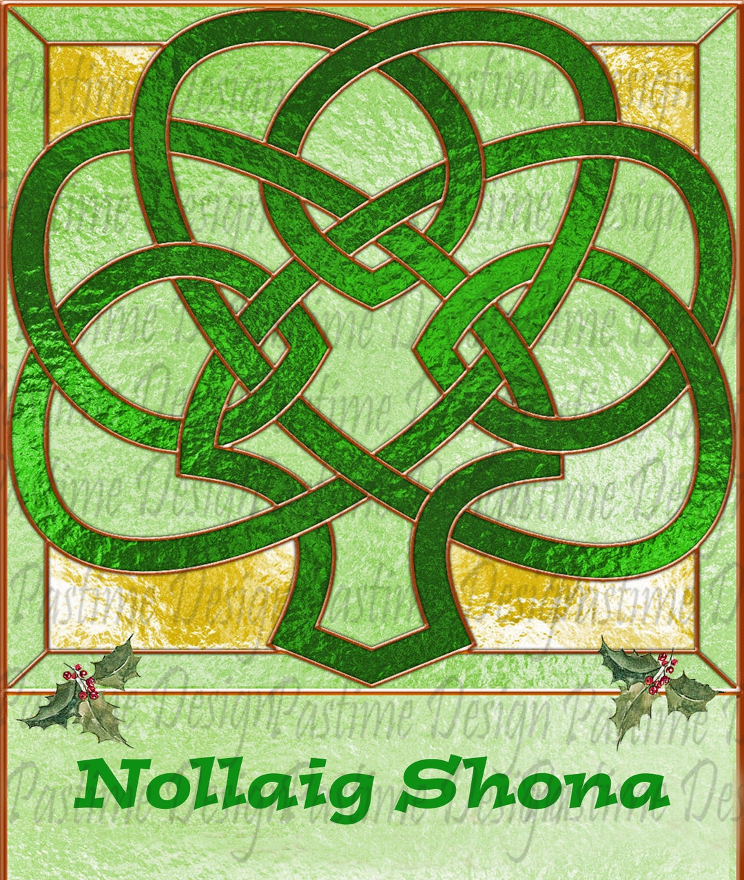 Irish Christmas Greeting,gaelic Christmas Greeting,celtic Design