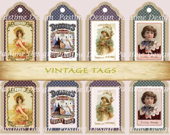 Vintage Gift tags,Vintage tags,digital tags,gift labels,instant download,vintage images,vintage soap labels, vintage labels,vintage ephemera