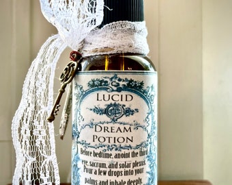 Lucid Dream Potion - Natural Essential Oil Blend - Third Eye Awakening - Witchcraft Potion for Lucid Dreaming- Magick