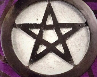 Altar Tile with Pentagram - Soapstone - 6" - Pagan - Witchcraft - Wiccan - Wicca - Occult - Magick