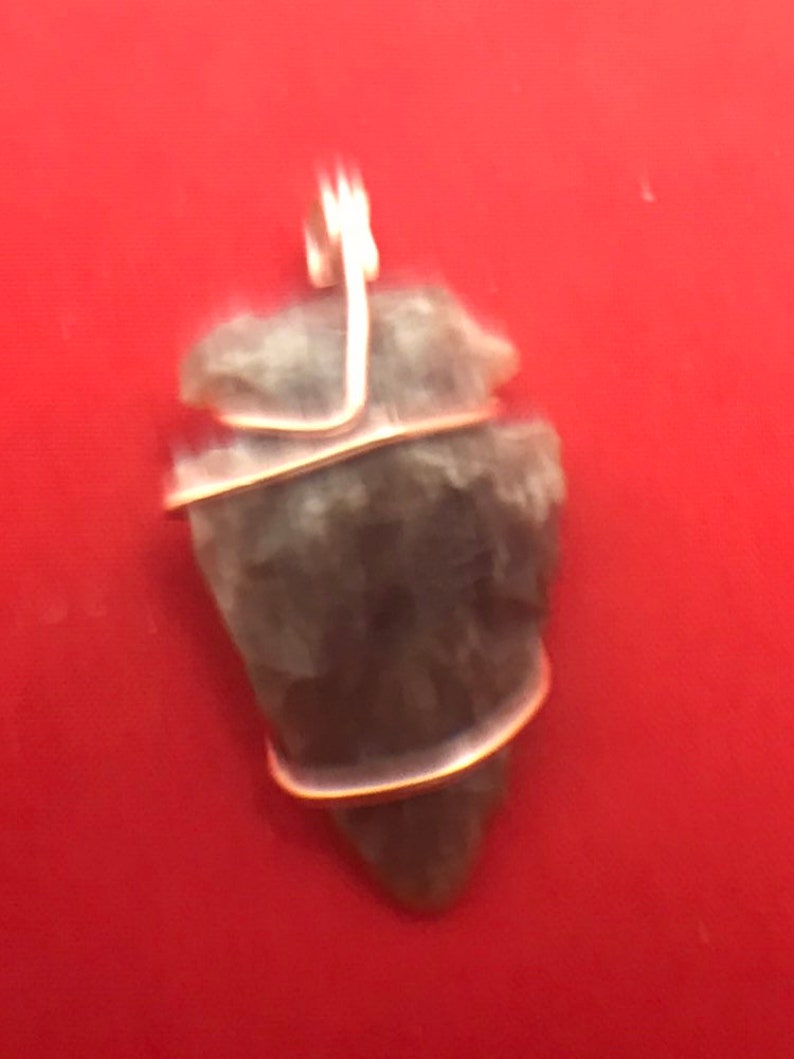 Jasper Arrowhead artfully set into a copper hand forged art wrap pendant