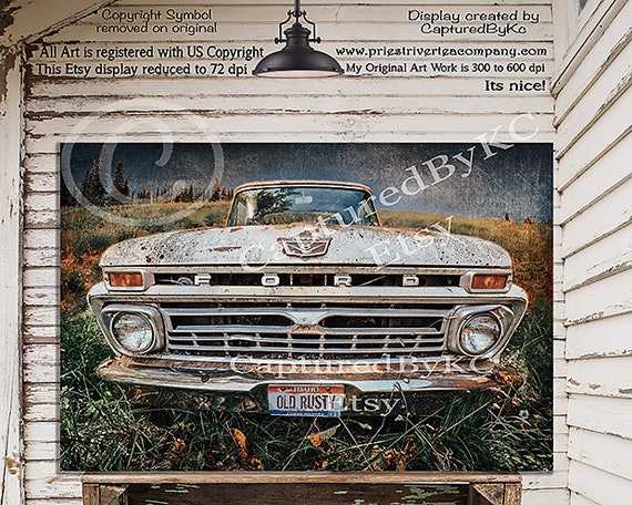 Ford Truck Art Ford Wall Art Ford Art Ford Car Art Game Room Art Man Canvas Wall Art Boys Room Art Kids Room Art Car Art Ford Art