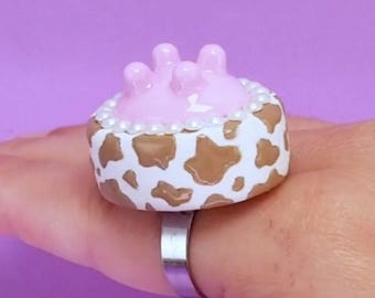 Cow Udder Moo Pearl Ring