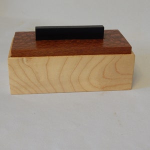 Small trinket keepsake box - Leopard wood, maple, ebony