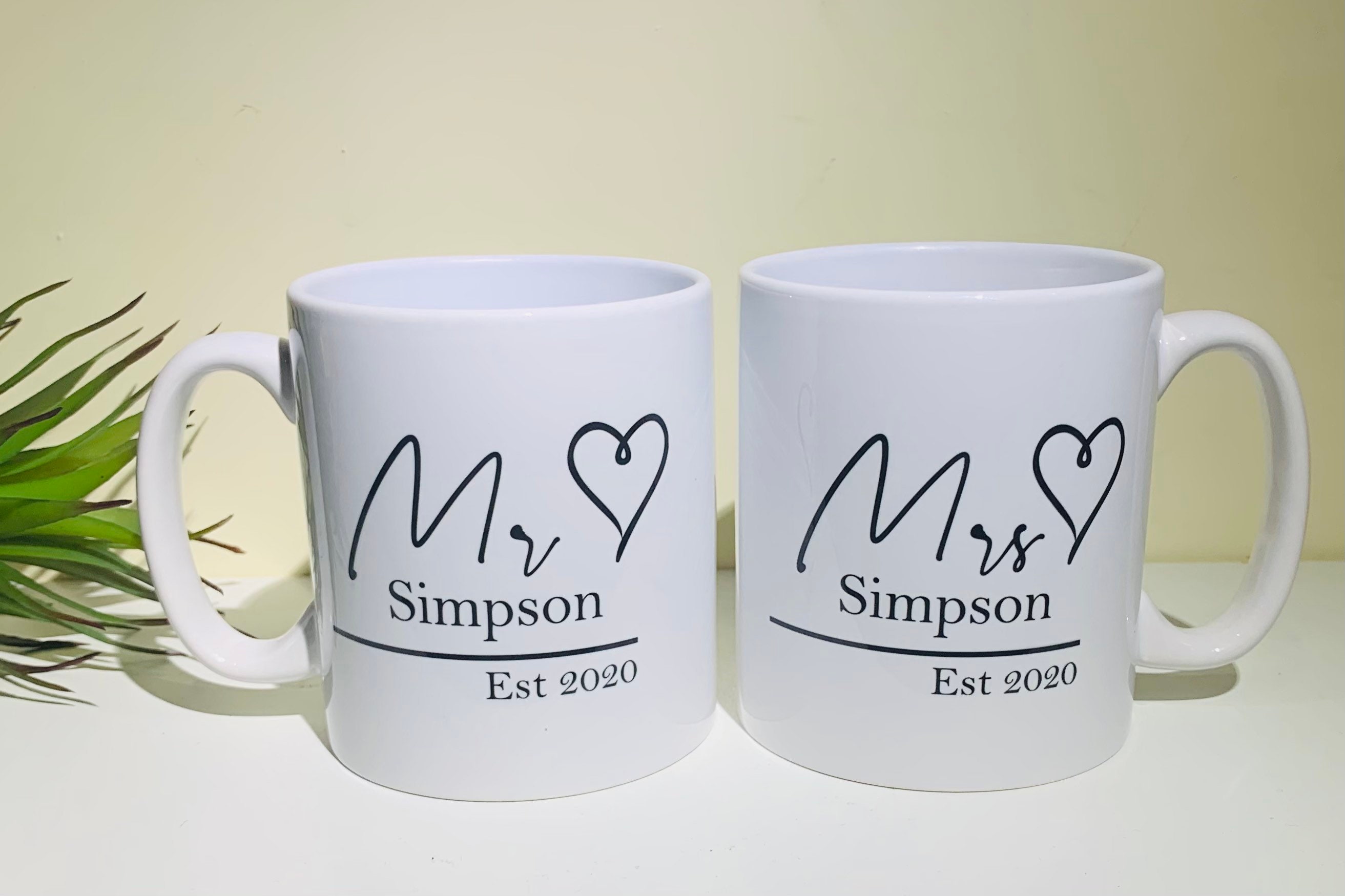 Personalised Mr And Mrs Mugs Wedding Mugs T Set Etsy