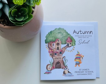 Personalized First Day of School Card: Keepsake Gift
