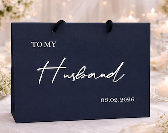 Bolsa de regalo personalizada para esposo, bolsa de regalo para mi esposo, bolsa de regalo de aniversario para esposo, bolsa de regalo de cumpleaños para esposo, bolsa de regalo de aniversario de bodas