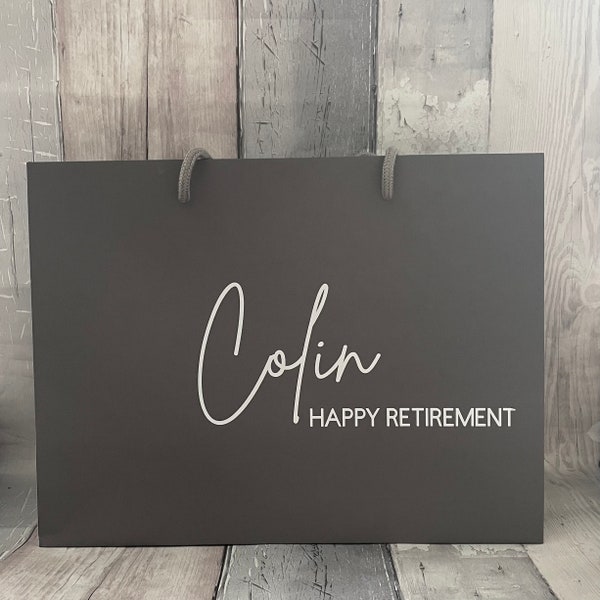 Personalised Retirement Gift Bag, Retirement Gift Bag, Special Occasion, Personalised Gift Bag, Leaving Gift, Retirement Gift