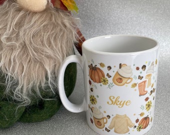 Halloween Mug, Autumn Mug, Fall Mug, Pumpkin Mug, Hello Pumpkin, Hot Chocolate Mug, Fall Decor, Autumn vibes mug, Personalised Mug