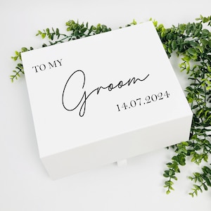 Caja de regalo personalizada para el novio, caja de regalo para mi novio, caja de regalo para la mañana de la boda, caja de regalo para el novio