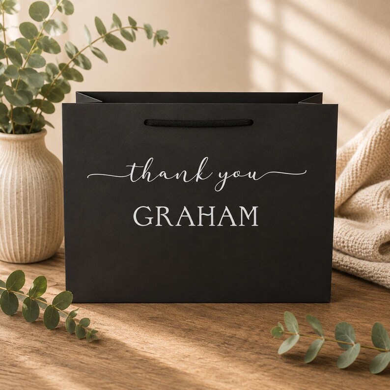 Personalized Thank You Gift Bag: Eco-Friendly Recycled Keepsake image 2