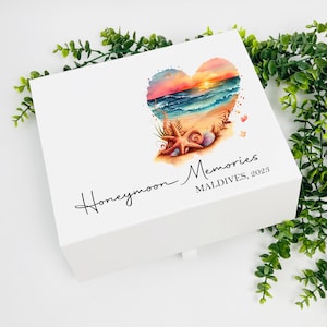 Luxury personalised &#39;Honeymoon Memories&#39; keepsake box, Honeymoon box, Personalised gift box, Wedding gift box