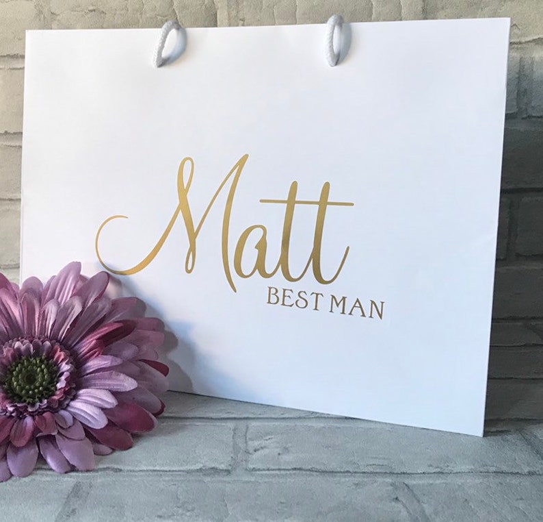 Personalised Groomsmen Gift Bag, Best Man Gift Bag, Groomsmen Gift, Personalised Gift Bag, Personalized Gift White