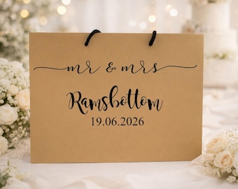 Personalised Mr & Mrs Wedding Day Gift Bag, Wedding Day Gift, Bride and Groom Gift